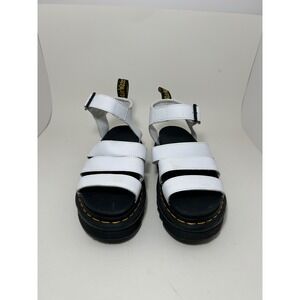 Dr. Martens Blaire White Hydro Leather Platform Gladiator Sandals Womens 6